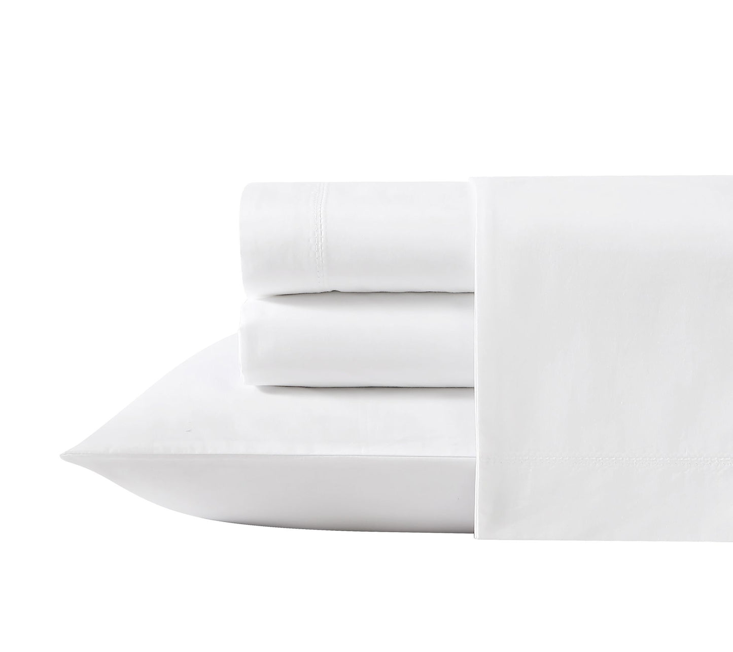 Laura Ashley Solid White Queen Percale Sheet Set