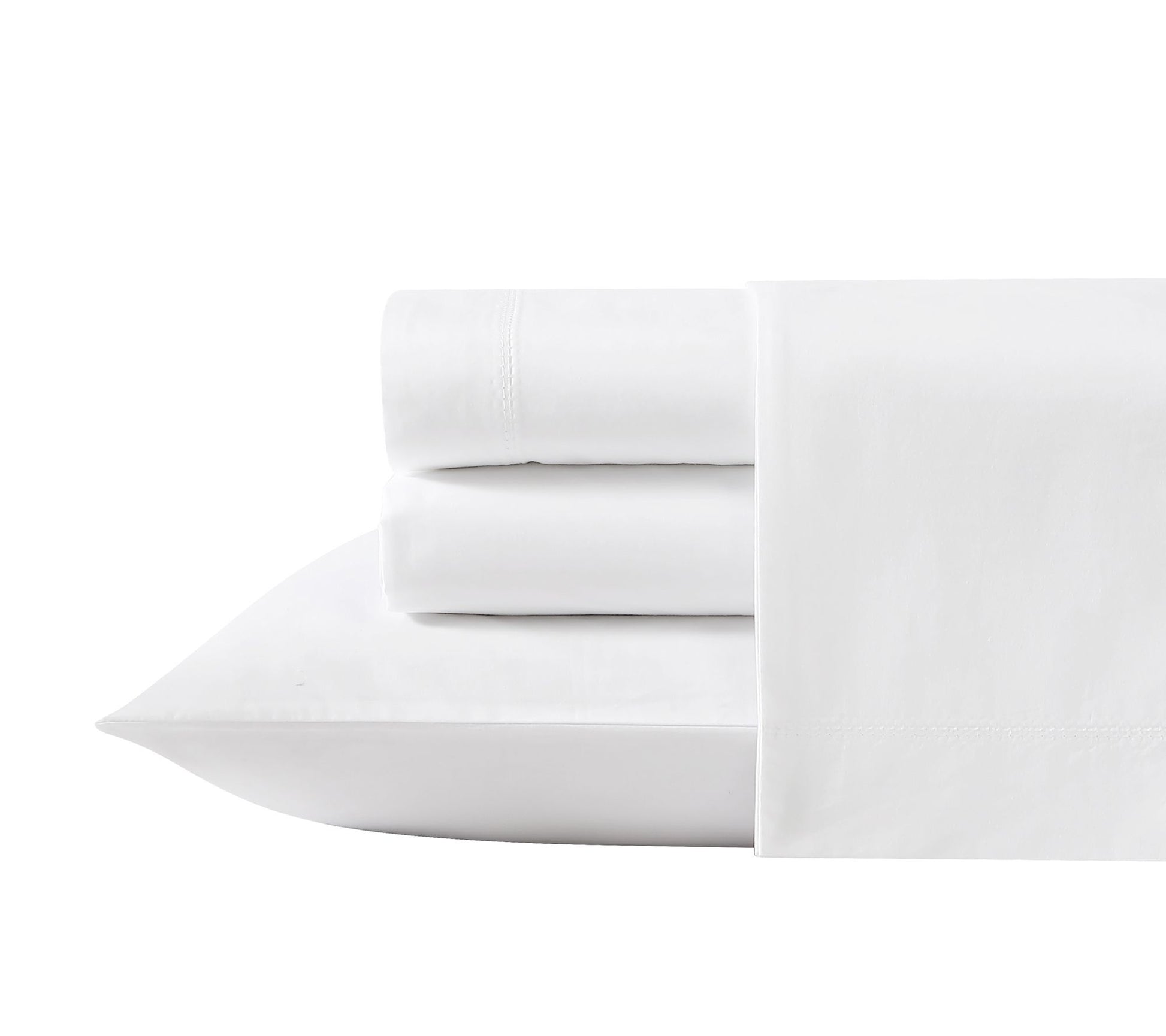 Laura Ashley Solid White King Percale Sheet Set