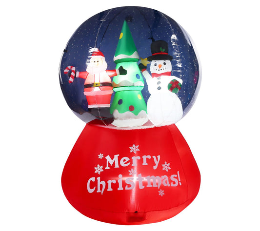 Fraser Hill Farm 6" Tall Prelit Santa and Snowman Snow Globe