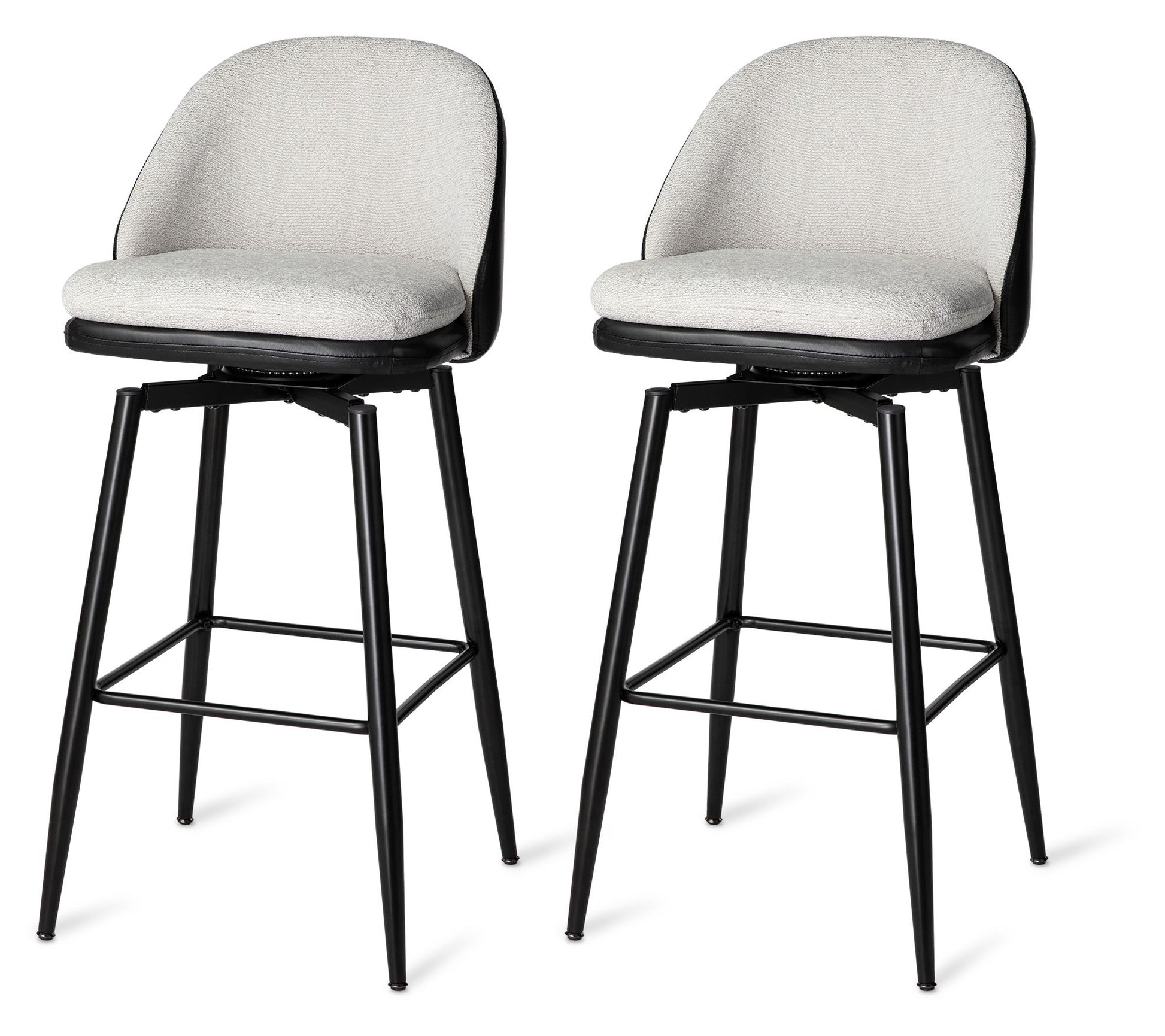 Glitzhome Modern Two Toned Color Swivel Bar Stools S/2