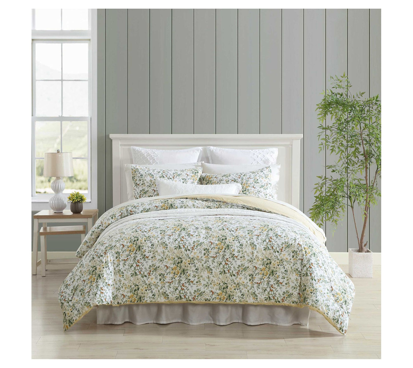 Laura Ashley Country Meadow Gold Full/Queen Comforter Sham Set