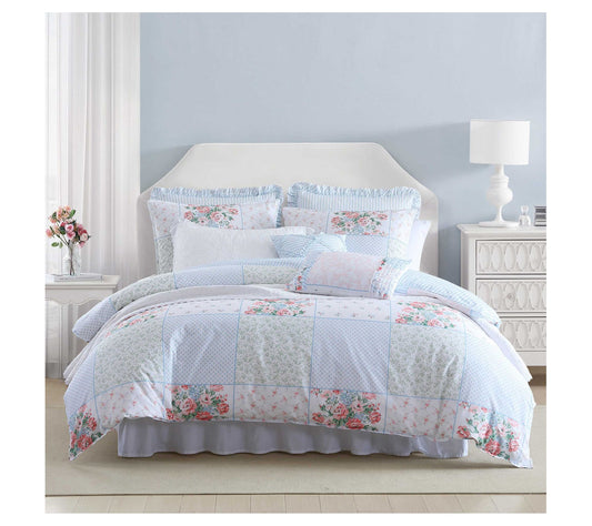 Laura Ashley Hope Patchwork Twin Comforter ShamSet