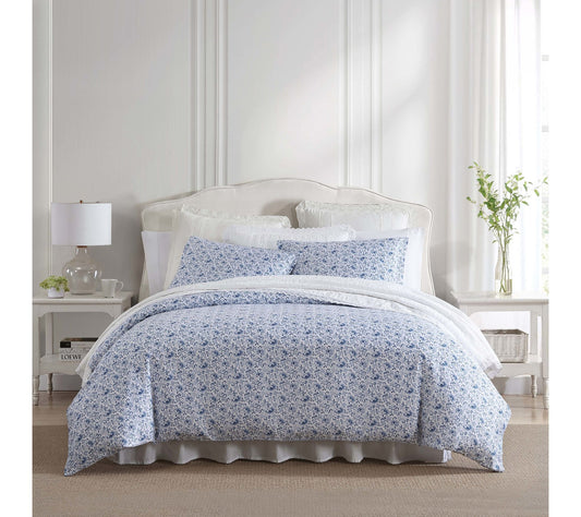 Laura Ashley Lorelei Indigo King Duvet Cover Set