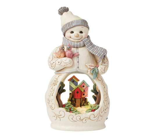 Jim Shore Snowman with Open Scene LED Figurine11" H