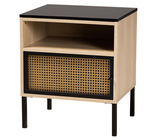 Baxton Studio Felton Black and Light Brown WoodEnd Table