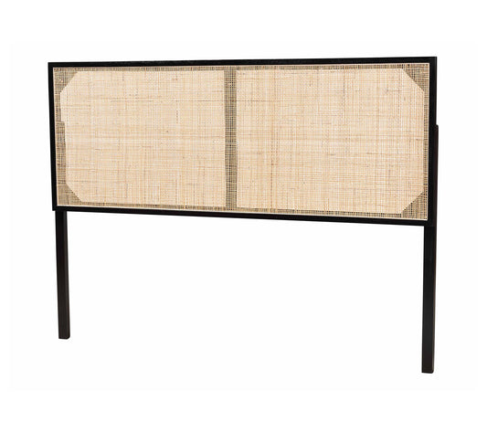 bali & pari Aurelia Bayur Wood and Rattan QueenHeadboard