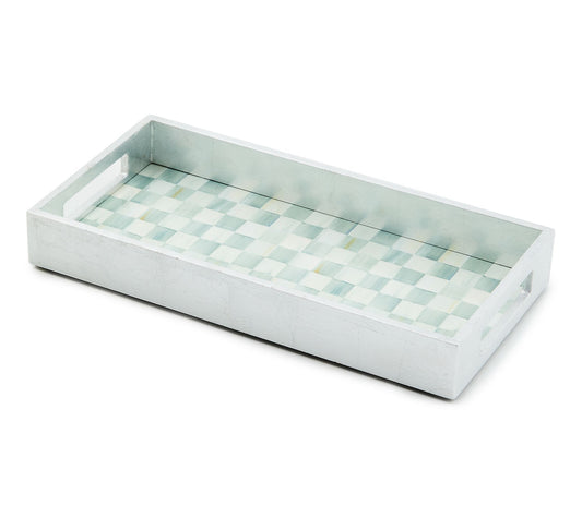 MacKenzie-Childs Sterling Check Lacquer Vanity Tray