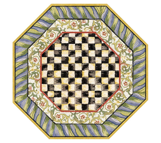 MacKenzie-Childs Courtly Check 6' Octagon Washable Rug