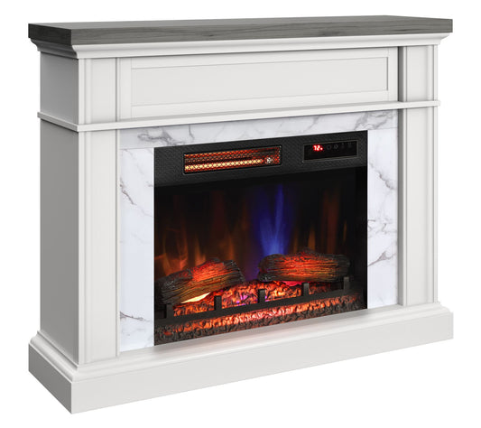 Duraflame Faux Marble Wall Mantel Fireplace Infrared Heater