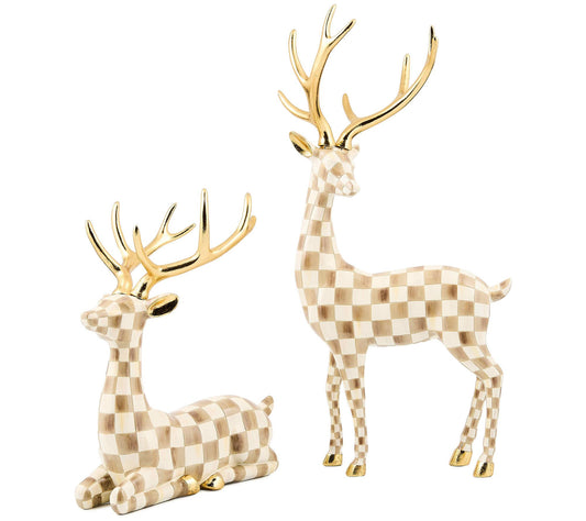 MacKenzie- Childs Set of 2 Check Deer