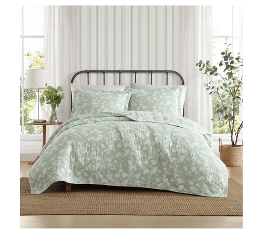 Laura Ashley Adorabelle Silhouette King Quilt Sham Set