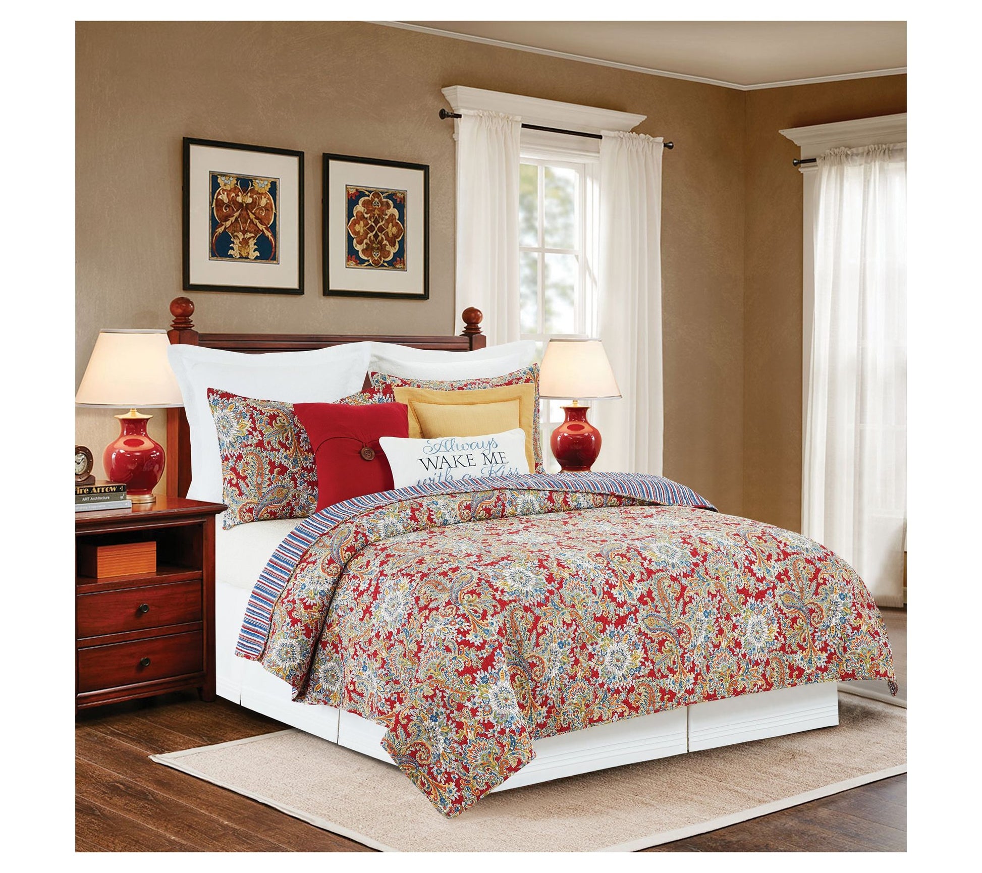 Rhapsody Paisley 3-Piece Full/Queen Bed Quilt Set by Valerie
