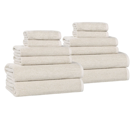 Superior Destin Cotton Blend Solid 12 Piece Towel Set