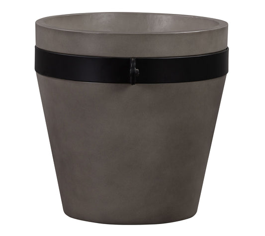 Armen Living Obsidian Medium Indoor/Outdoor Planter-Concrete