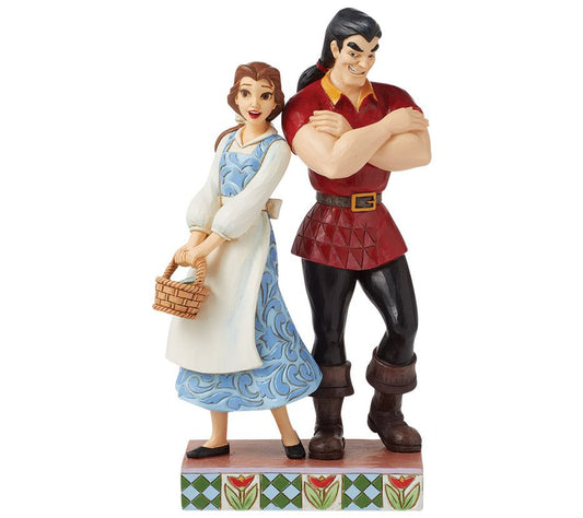 Jim Shore Disney Traditions Belle vs. Gaston Figurine 9in H
