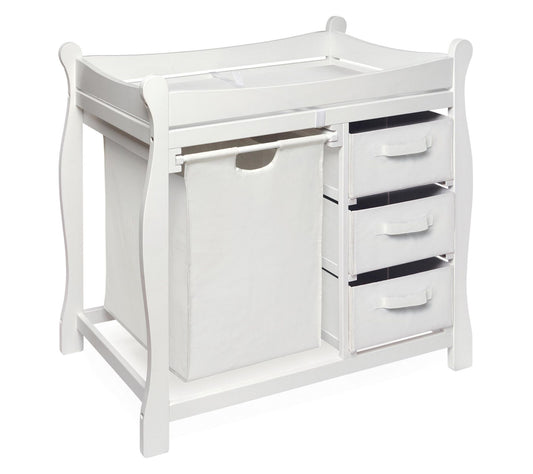 Badger Basket Sleigh Changing Table w/ Hamper and Storage