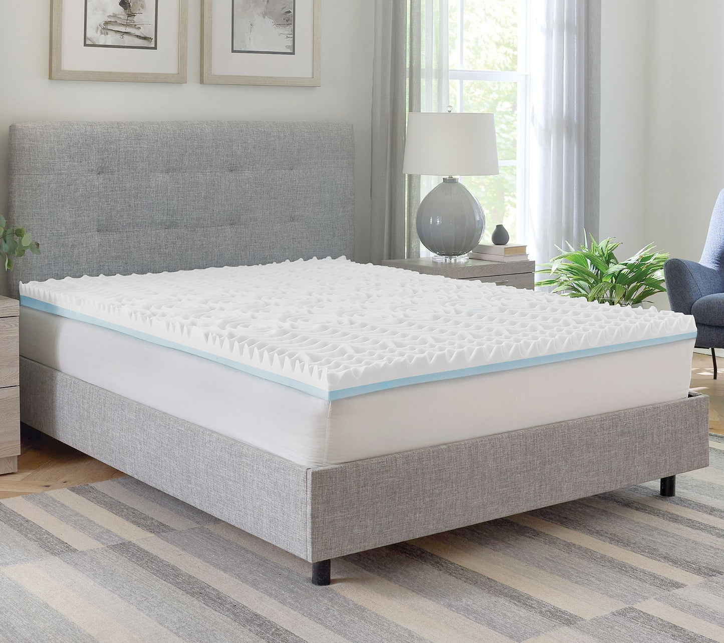 Bodipedic 3" Reversible Memory Foam Mattress Topper, Full