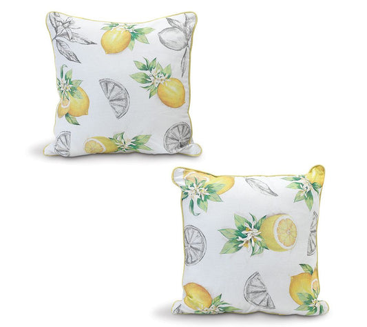 16 In Vibrant Fabric Lemon Pillows by Gerson International