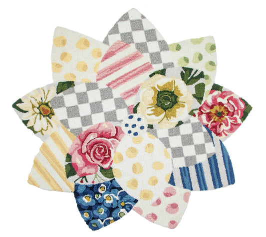 MacKenzie-Childs Wildflowers Rug - 4' Round