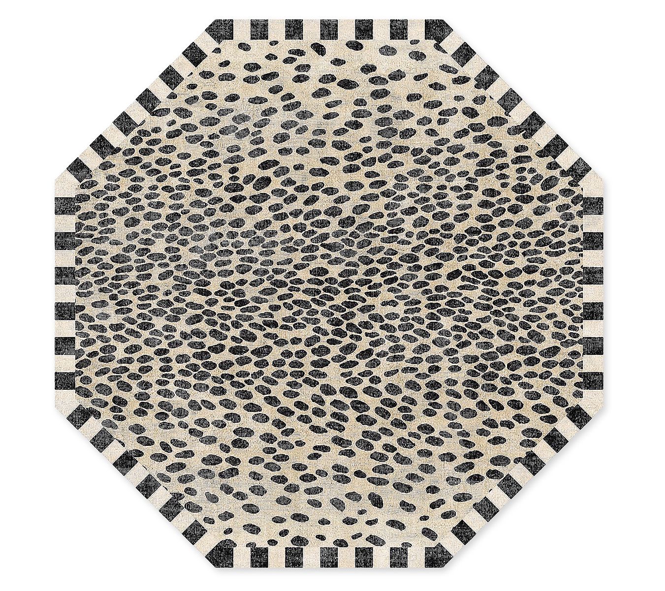 MacKenzie-Childs Snow Leopard 6' Octagon Washable Rug