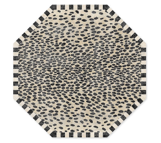 MacKenzie-Childs Snow Leopard 6' Octagon Washable Rug