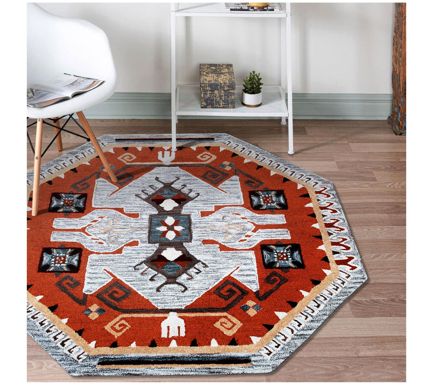 Ox Bay Southwest Cabin Hand-Tufted Wool IndoorRug, 6' Round