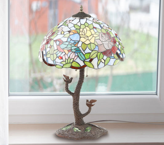 River of Goods 25"H Phylicia Dome Stained GlassTable Lamp