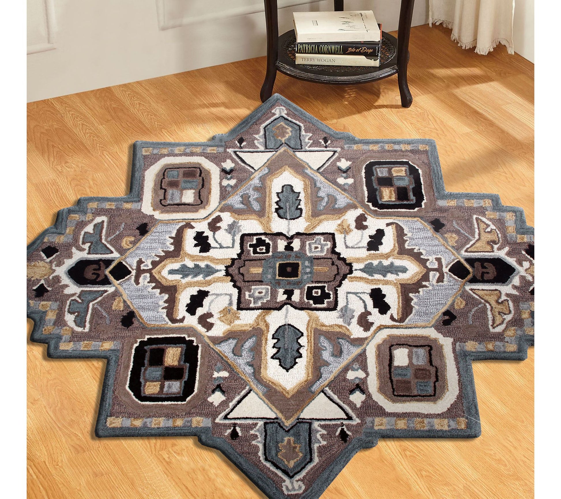 Ox Bay Geometric Medallion Wool Blend Indoor Rug, 7' Star