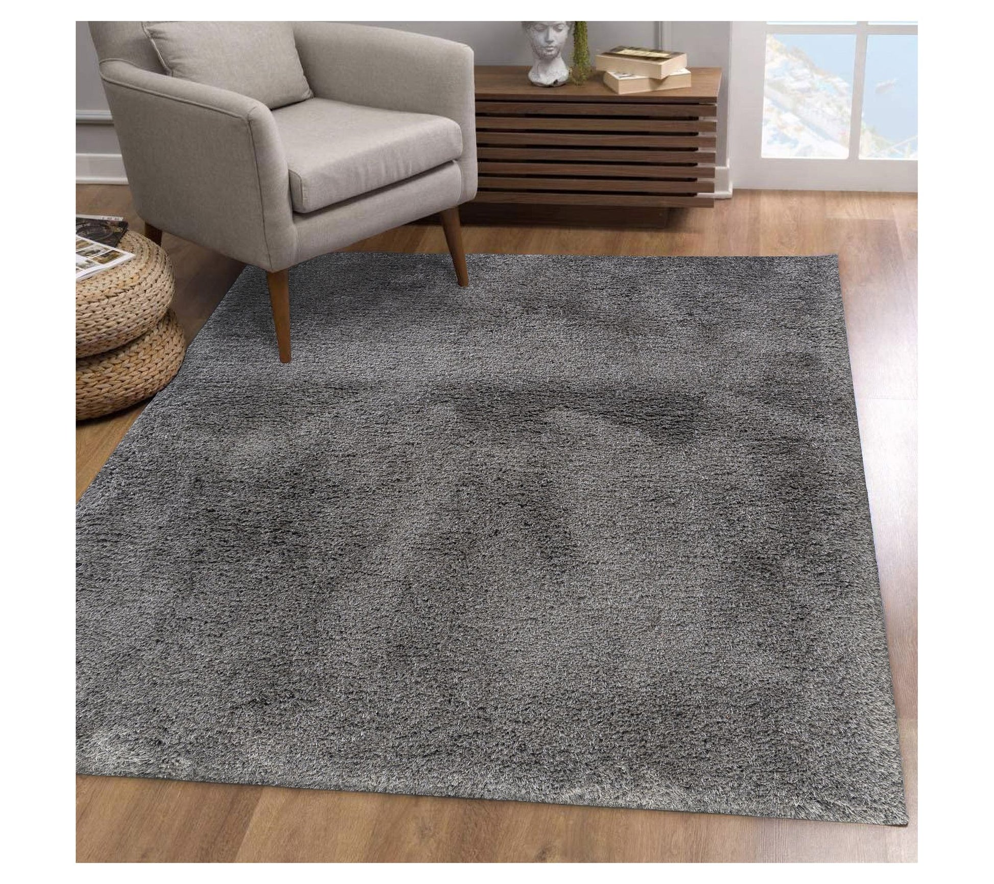 Ox Bay Plush Shag Handloomed Polyester Indoor Rug, 7'6" x 9'6"