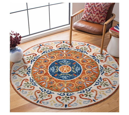Ox Bay Contemporary Medallion hand-Tufted WoolRug, 6' Round