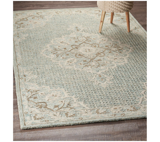 Ox Bay Classic Medallion Hand-Tufted Wool Indoor Rug 5' x 7'9"
