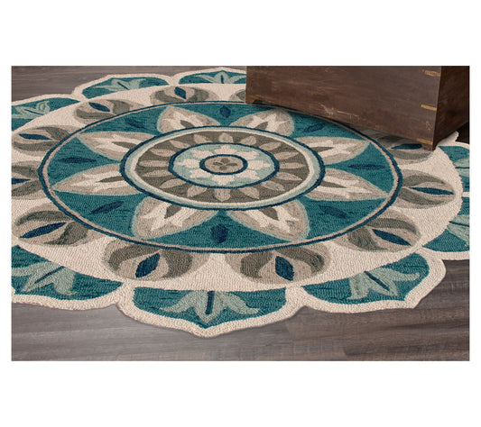 Ox Bay Mila Floral Medallion Wool Indoor 6' Round Rug