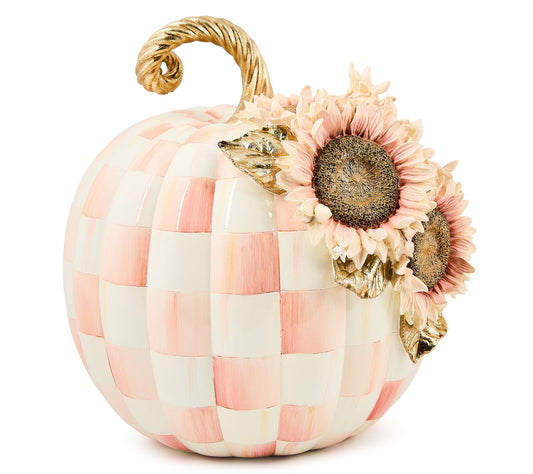 MacKenzie- Childs Rosy Check Large Sunflower Pumpkin