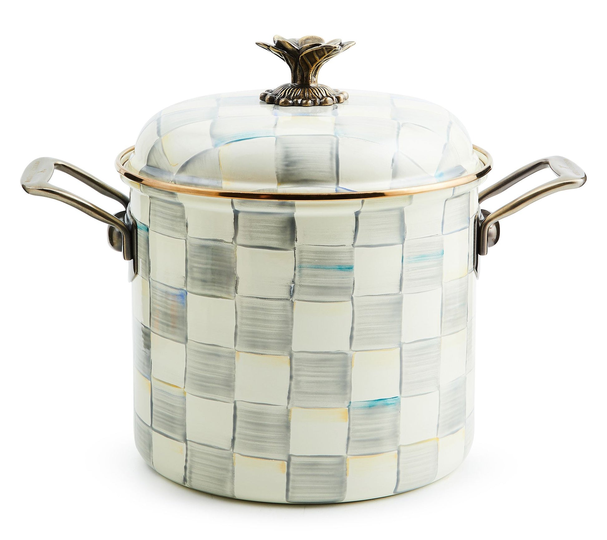 MacKenzie-Childs Sterling Check 7 Quart Stockpot