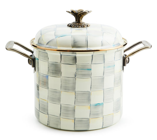 MacKenzie-Childs Sterling Check 7 Quart Stockpot