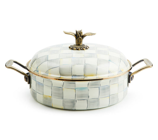 MacKenzie-Childs Sterling Check 5 Quart Casserole