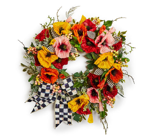 MacKenzie-Childs Courtly Poppy 28" Wreath