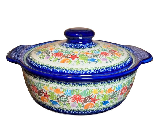 Lidia's Polish Pottery Covered Baker with Handles