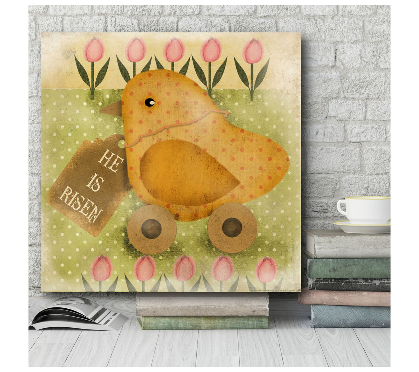 Courtside Market Chick He is Risen 30x30 CanvasWall Art