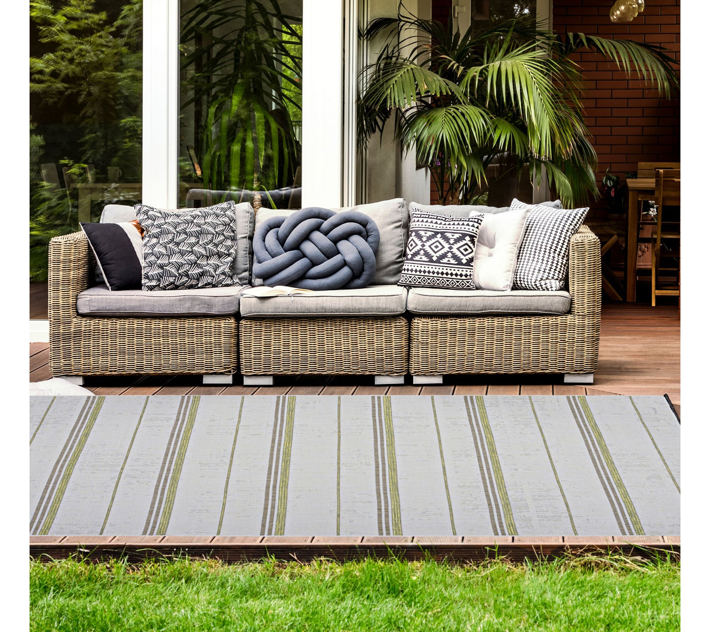 Linon Home Indoor Outdoor Myriad Area Patio Rug6'6" X 9'6"