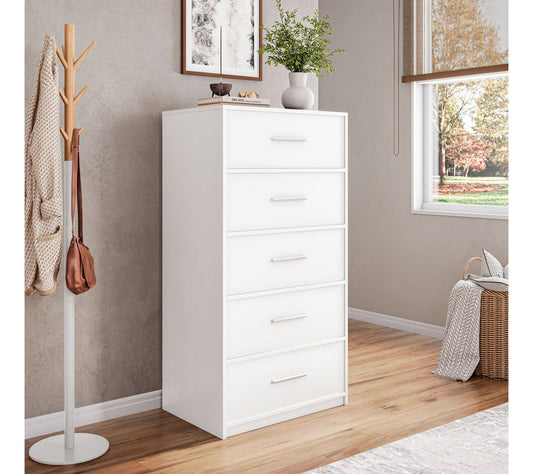 Techni Home Wood Frame Dresser w/ 5 Large Fabric Drawers