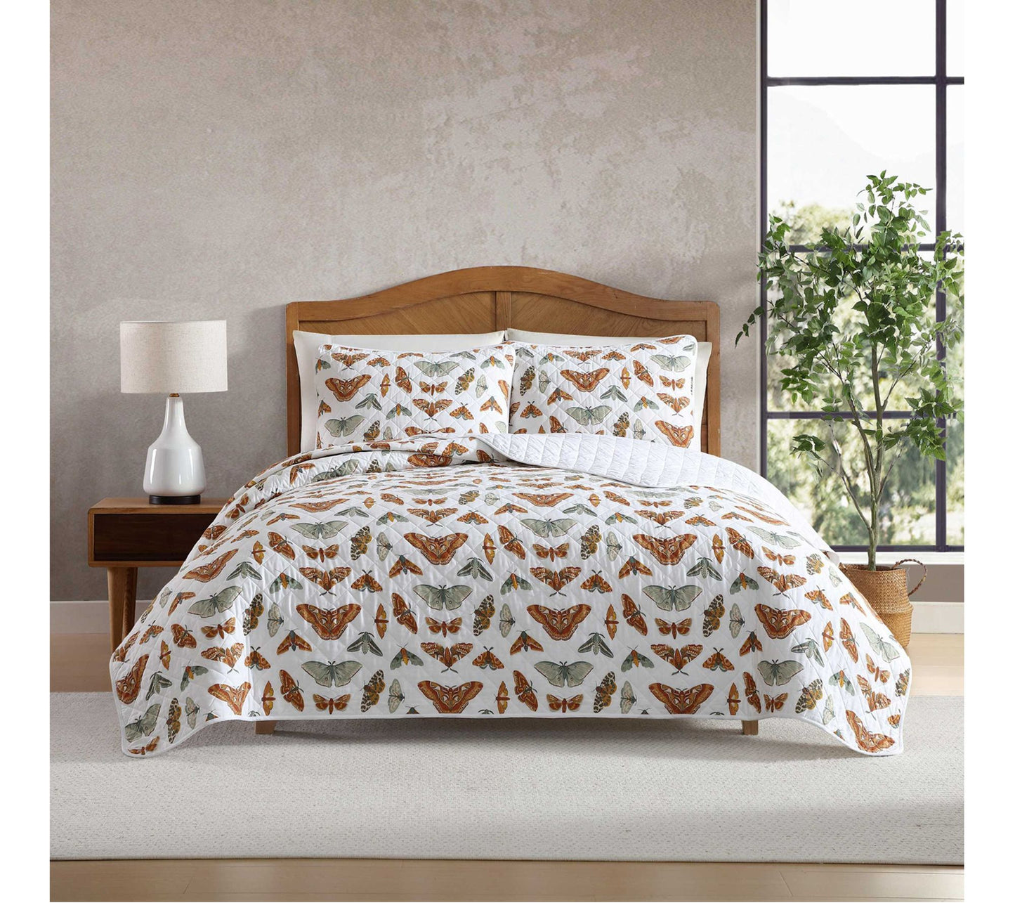 Eddie Bauer Wilford Butterfly Beige Full/QueenQuilt Sham Set