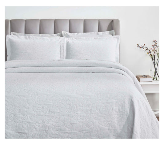 Superior Hibiscus Cotton Bedspread and Sham Set, King