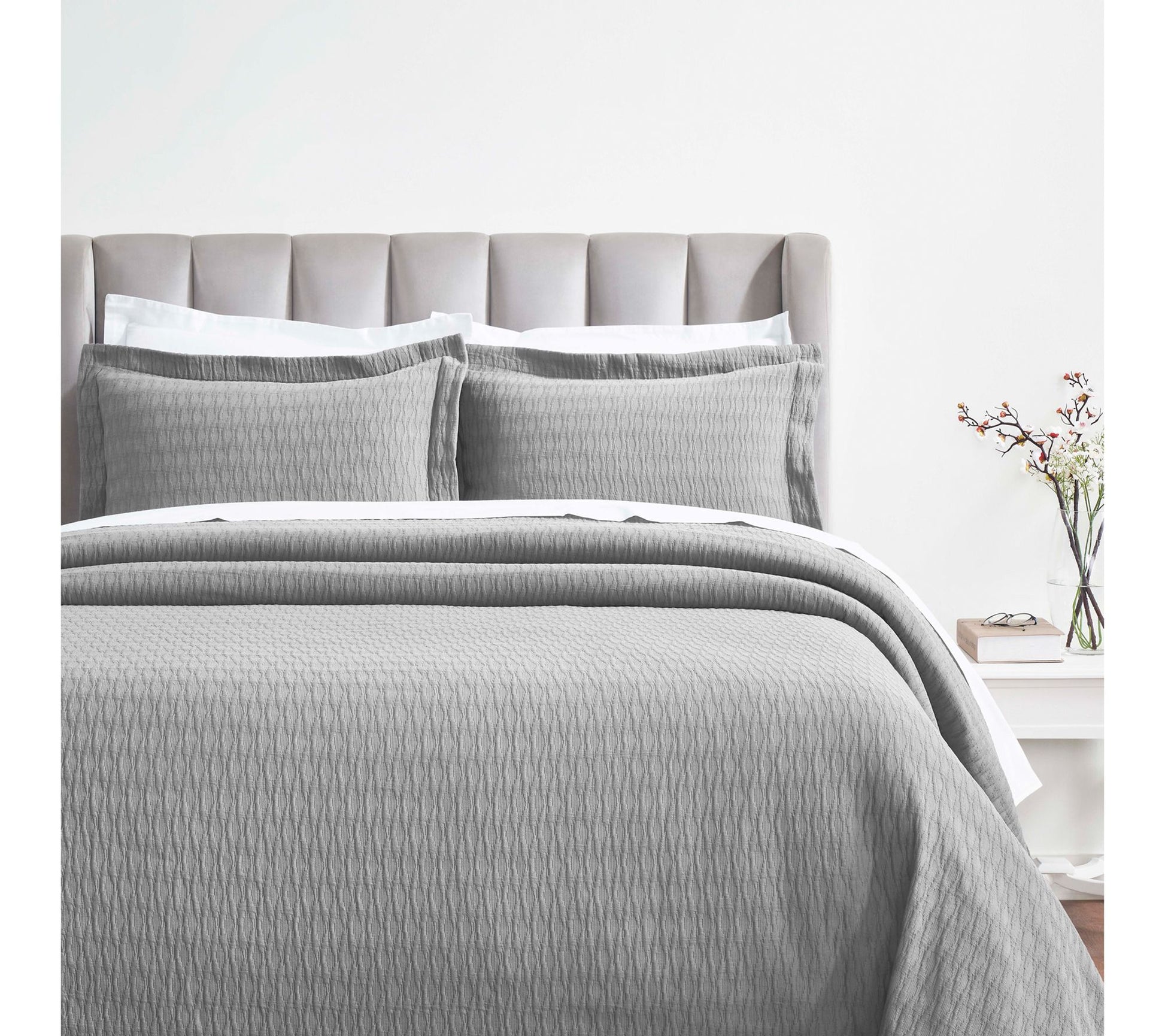 Superior Calvert Cotton Geometric Bedspread & Sham Set, Full