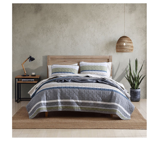 Eddie Bauer Salmon Ladder Khaki-Navy Full/QueenQuilt Sham Set