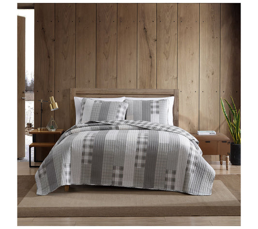 Eddie Bauer Fairview Grey Full/Queen Quilt ShamSet