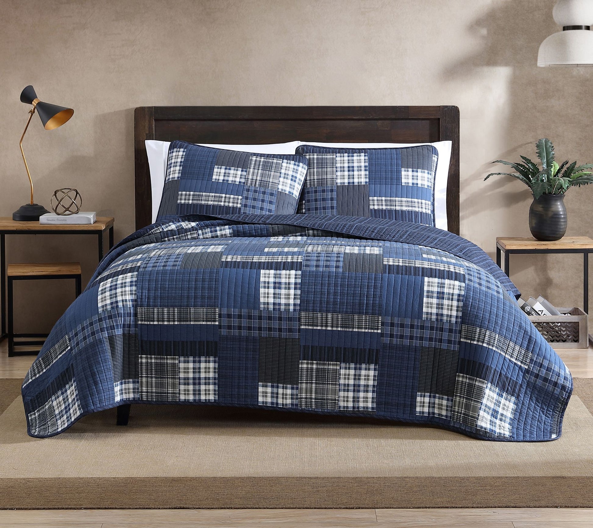 Eddie Bauer Eastmont Navy King Quilt Sham Set