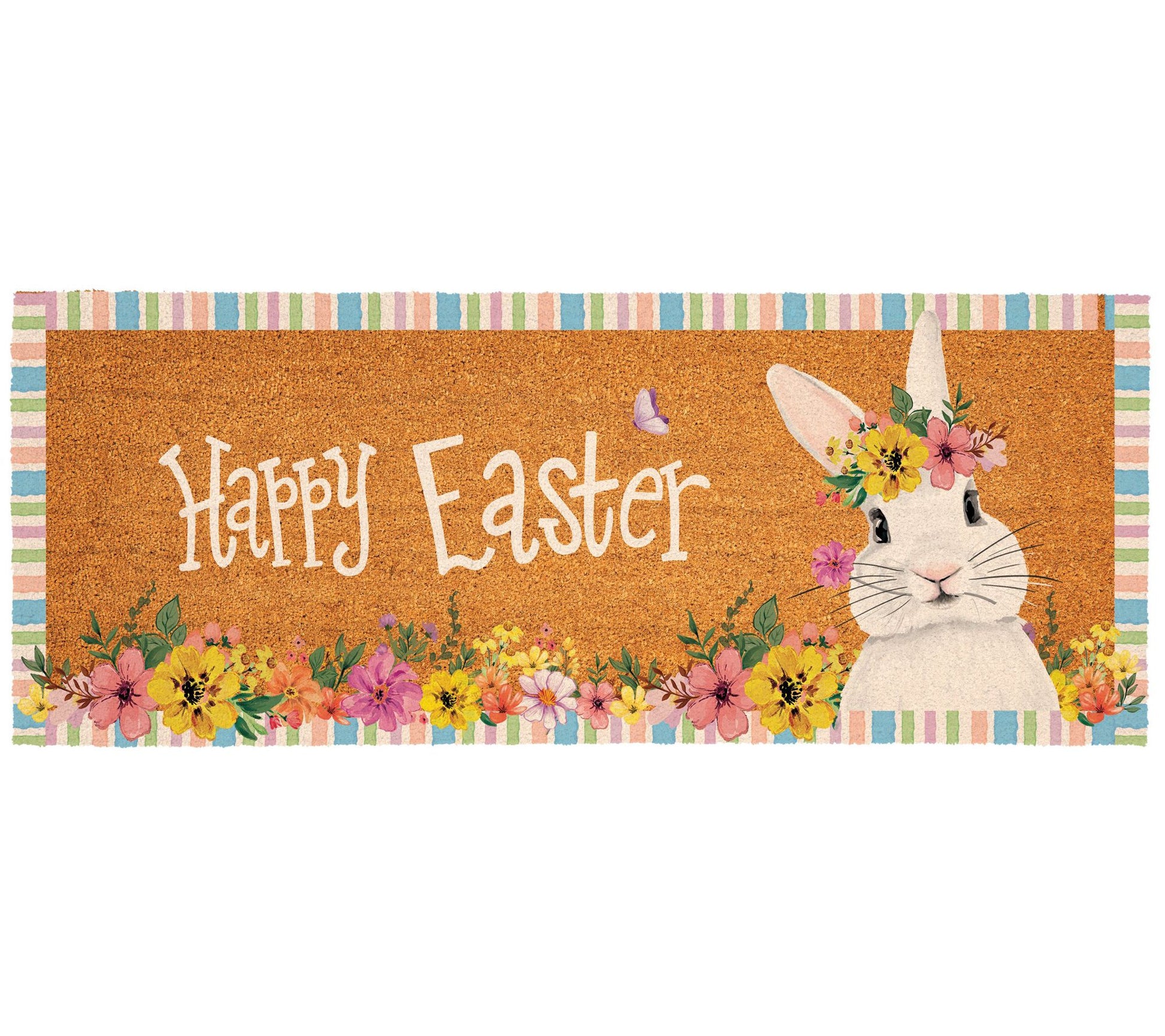 Evergreen 60"x24" Floral Bunny Coir Doormat