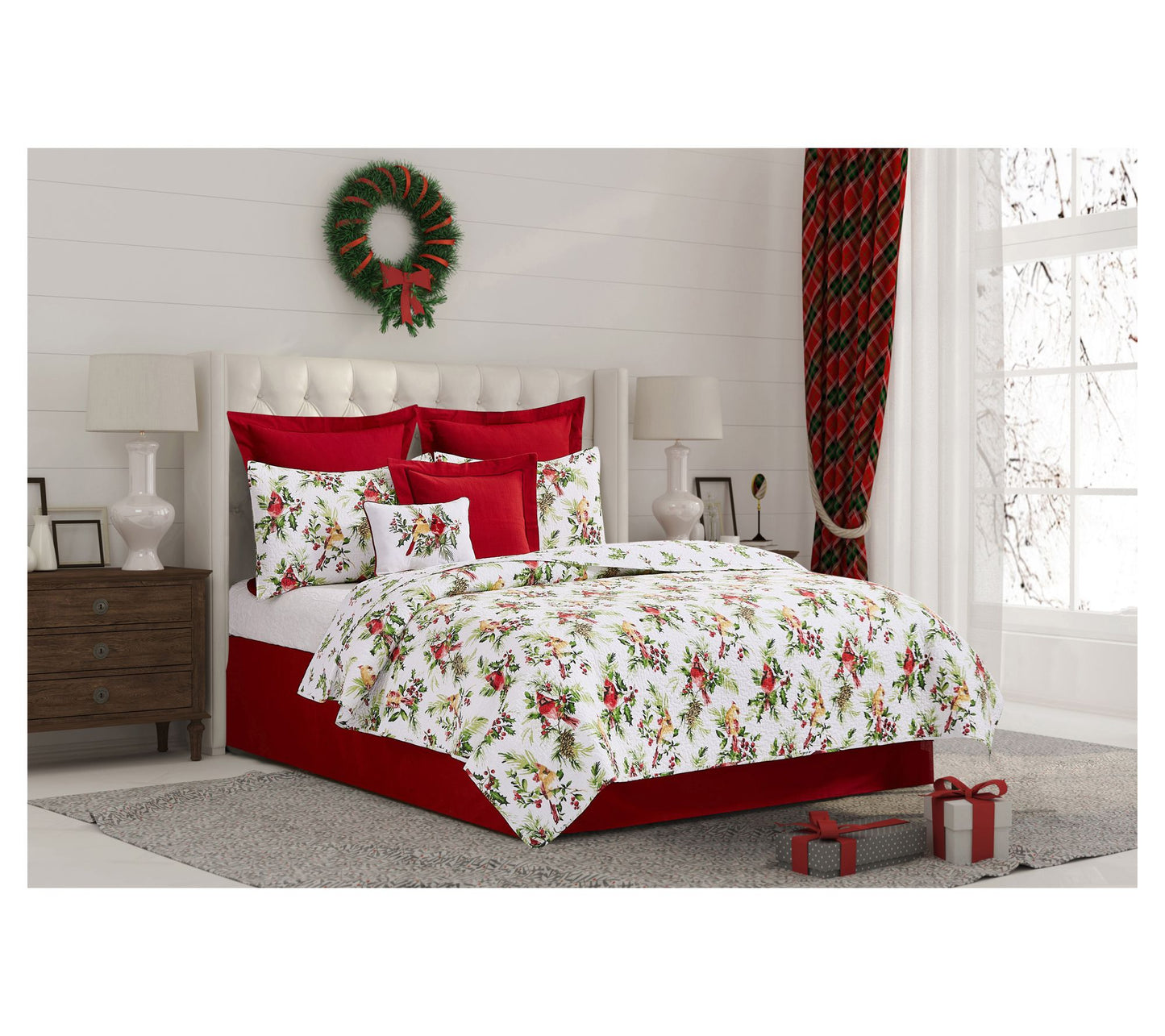 Ruby Cardinal Full/Queen Quilt Set by Valerie