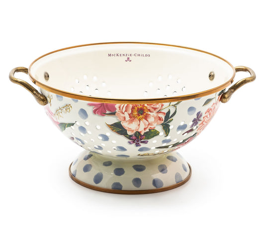 MacKenzie-Childs Wildflowers Blue Large Colander